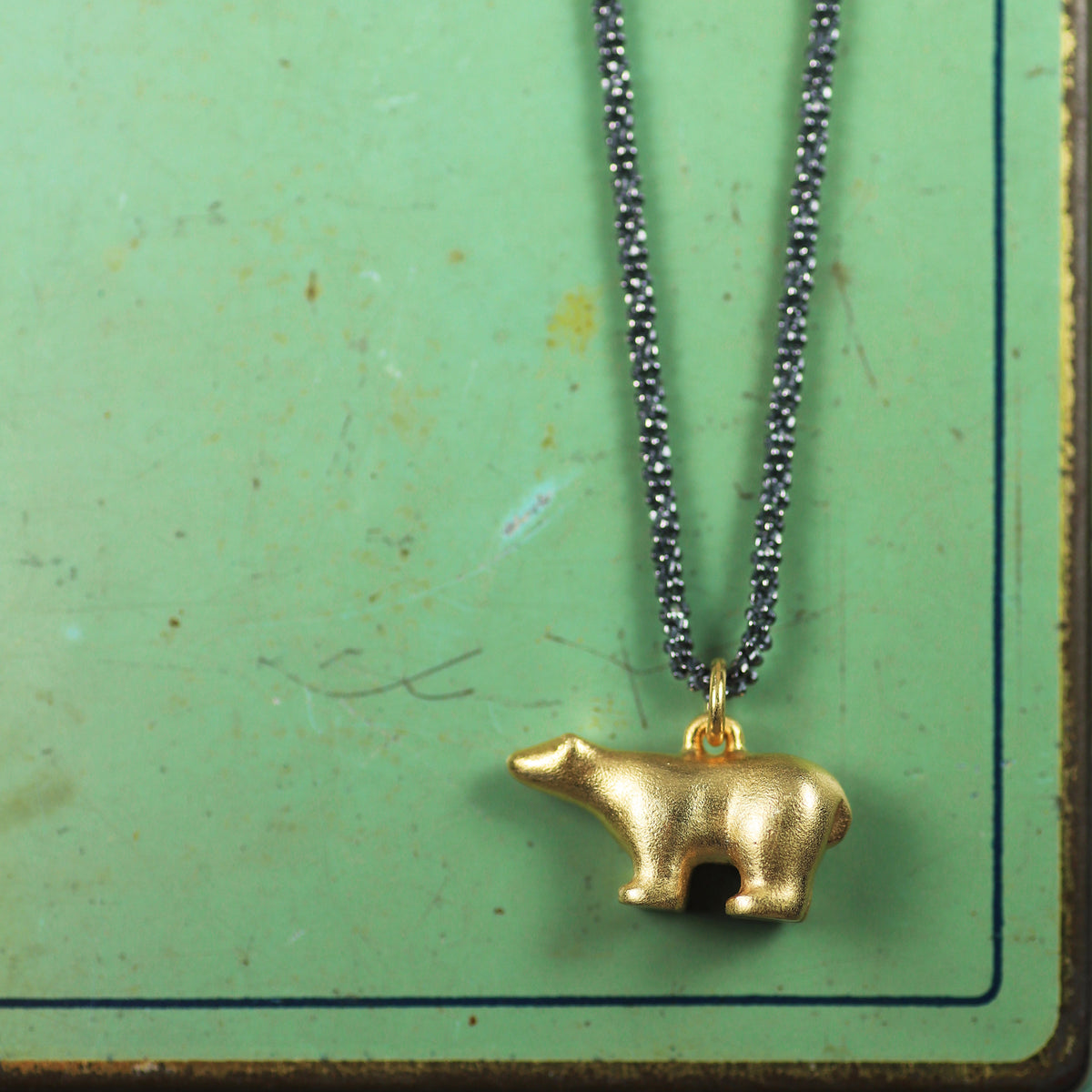 Golden Polar Bear Necklace