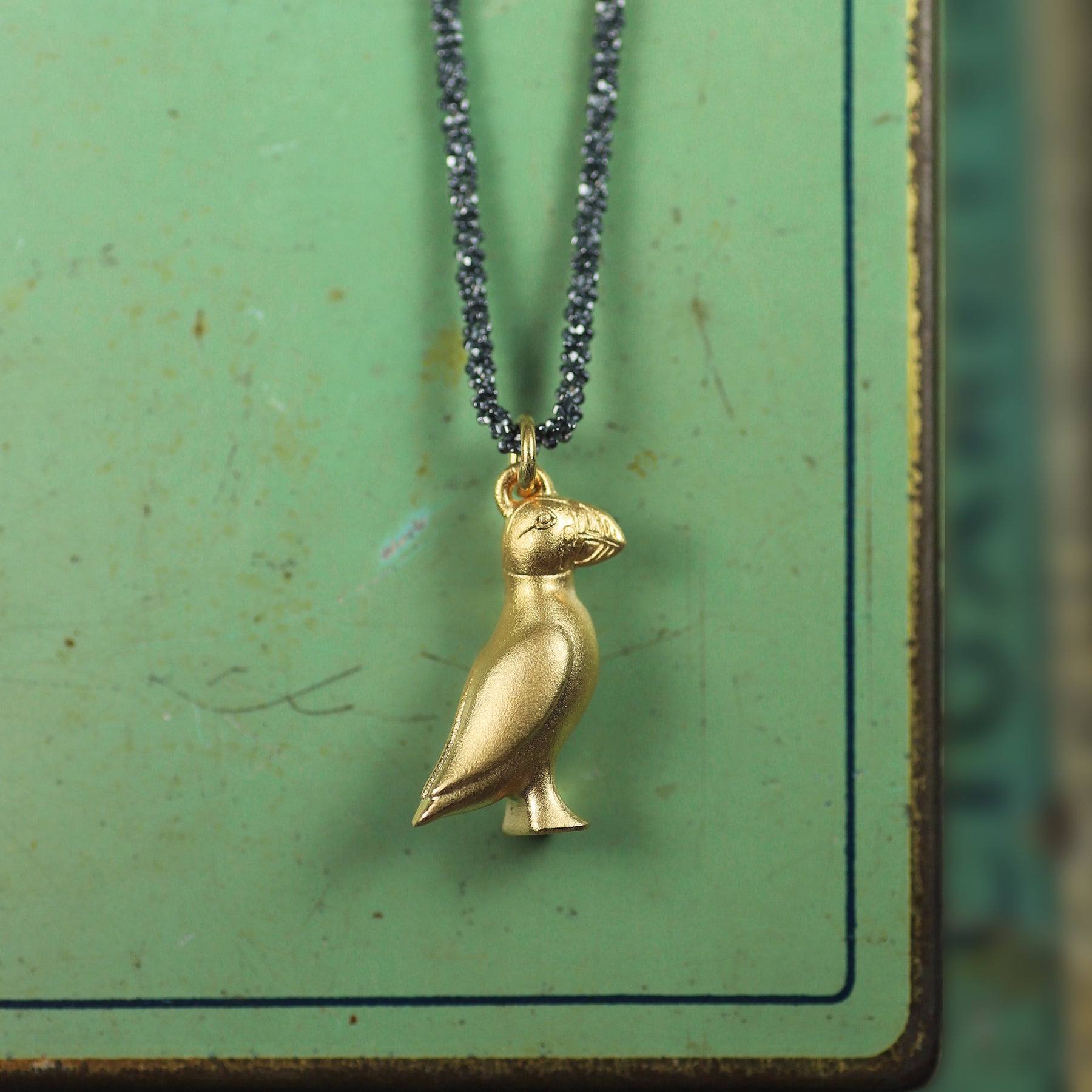Golden Puffin Necklace