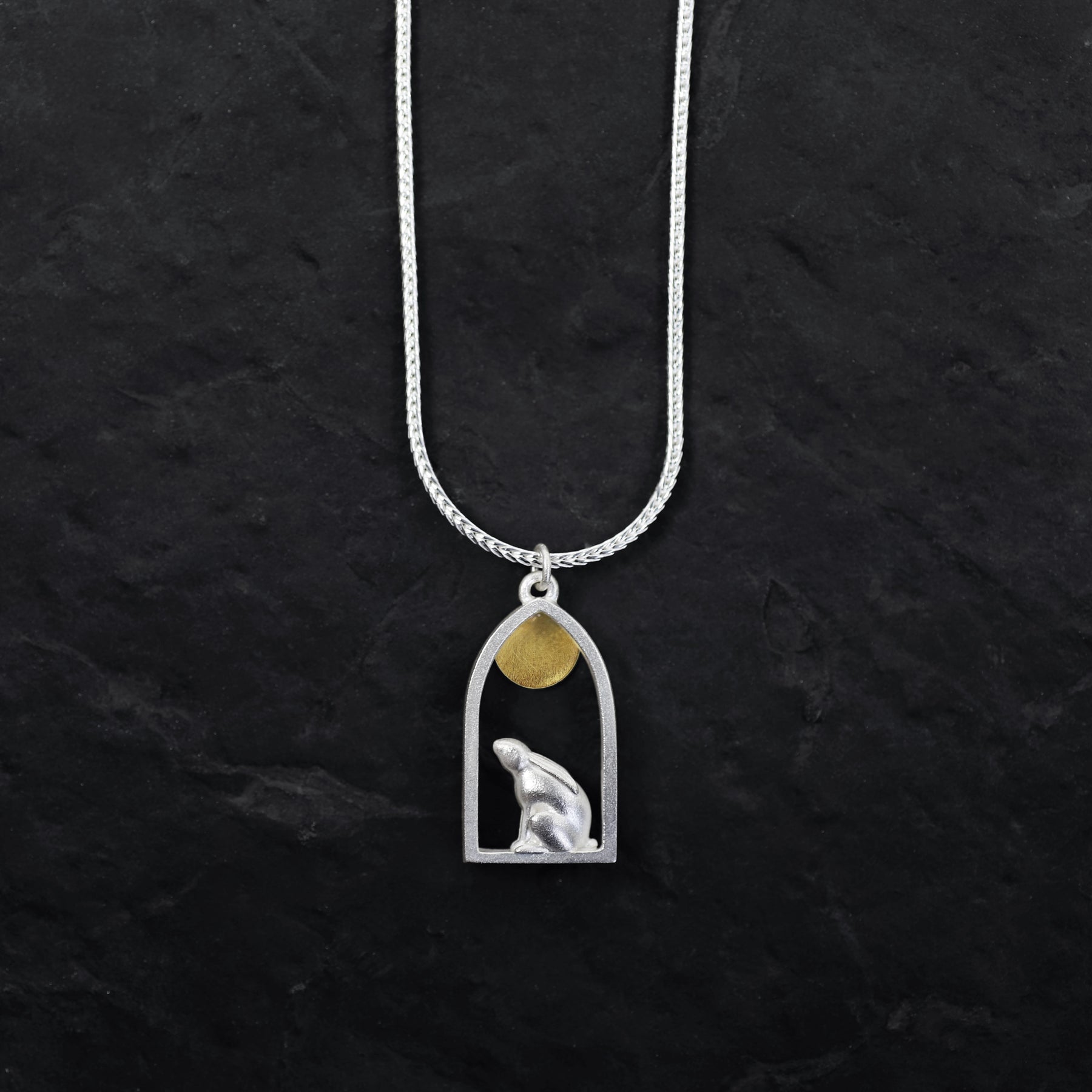 Moon Gazing Hare Necklace