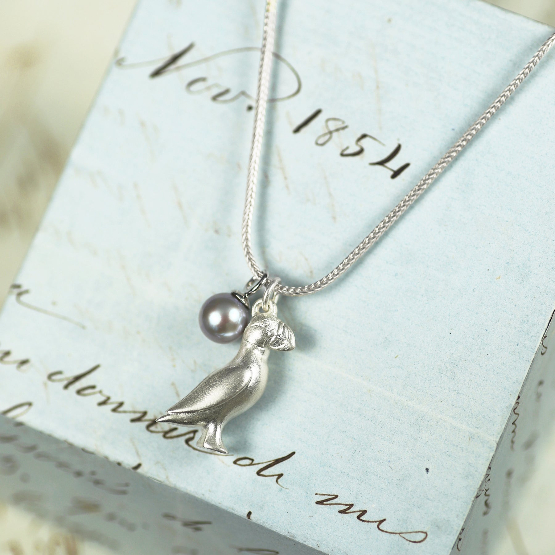 Puffin and Egg Necklace