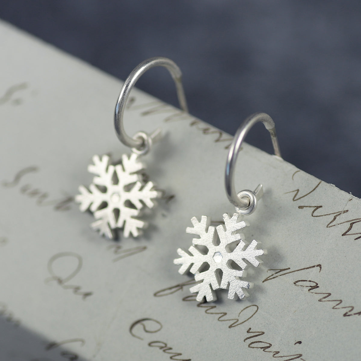Snowflake Hoop Earrings