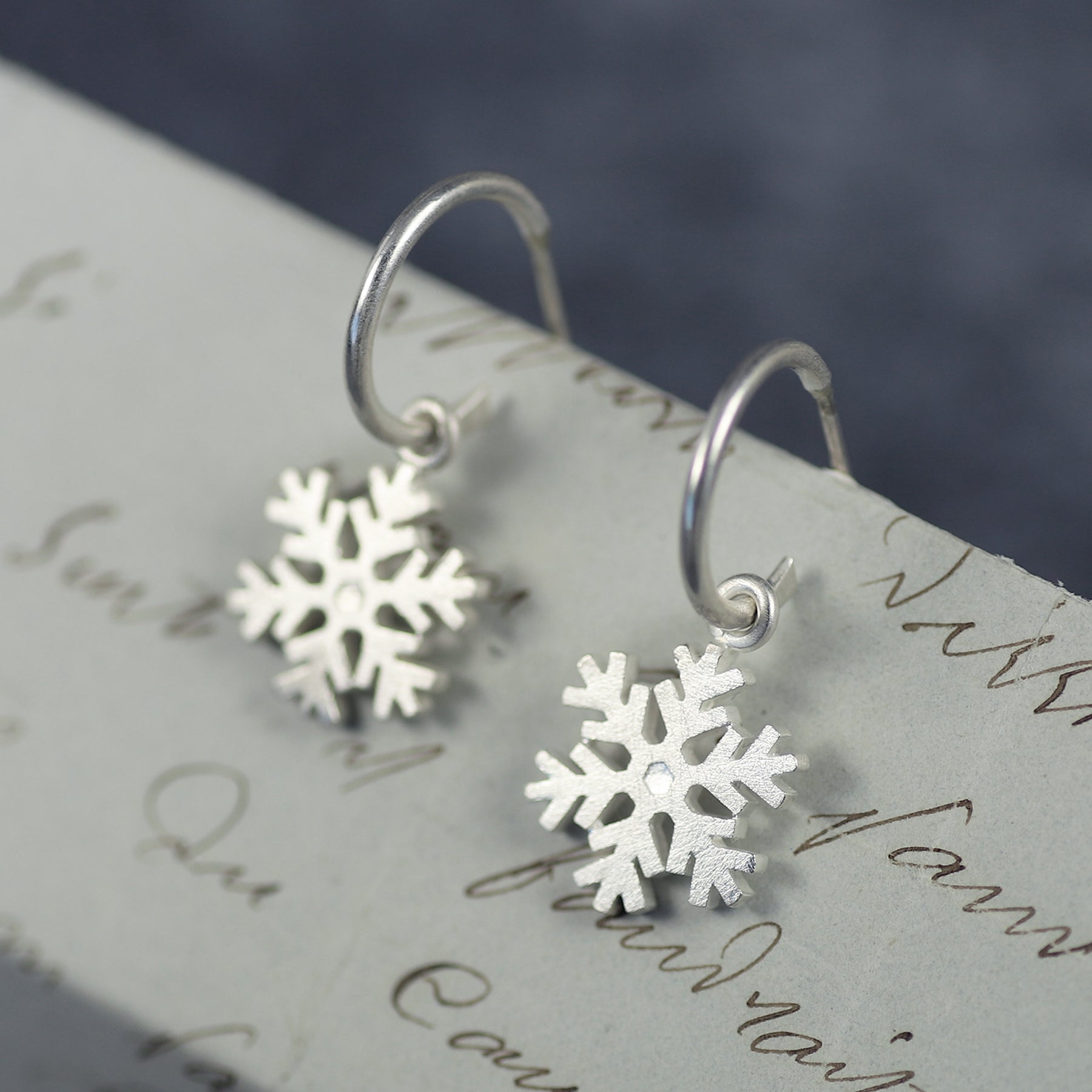 Snowflake Hoop Earrings