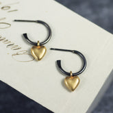 Golden Heart Hoop Earrings