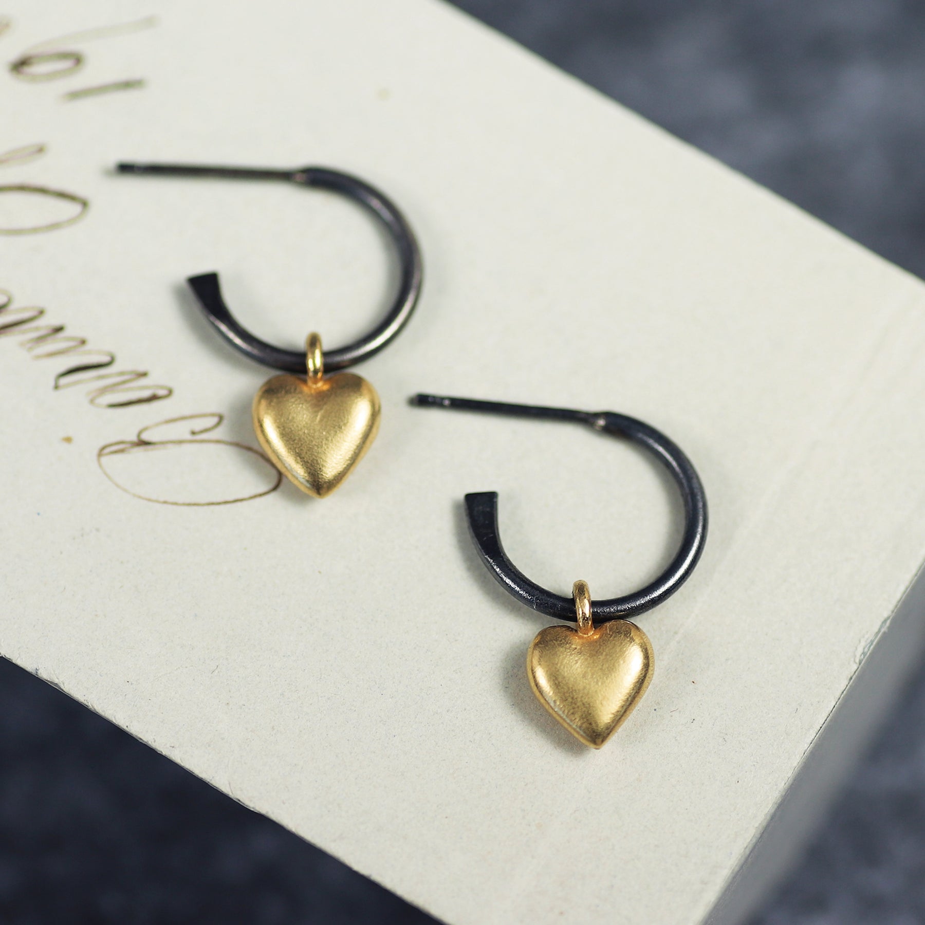 Golden Heart Hoop Earrings