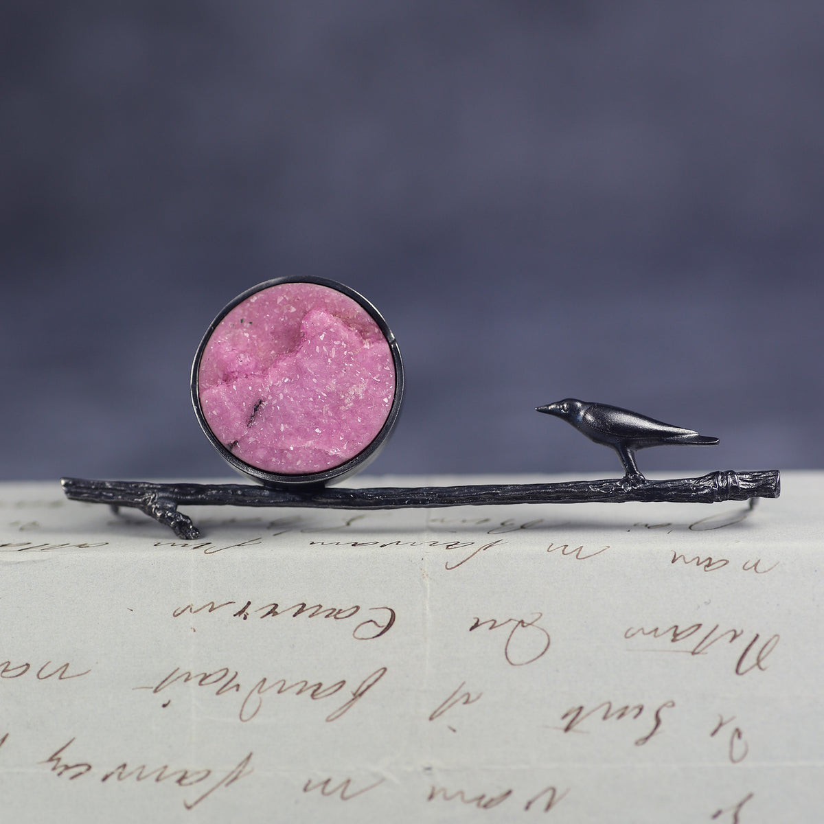 Blood Moon Raven brooch