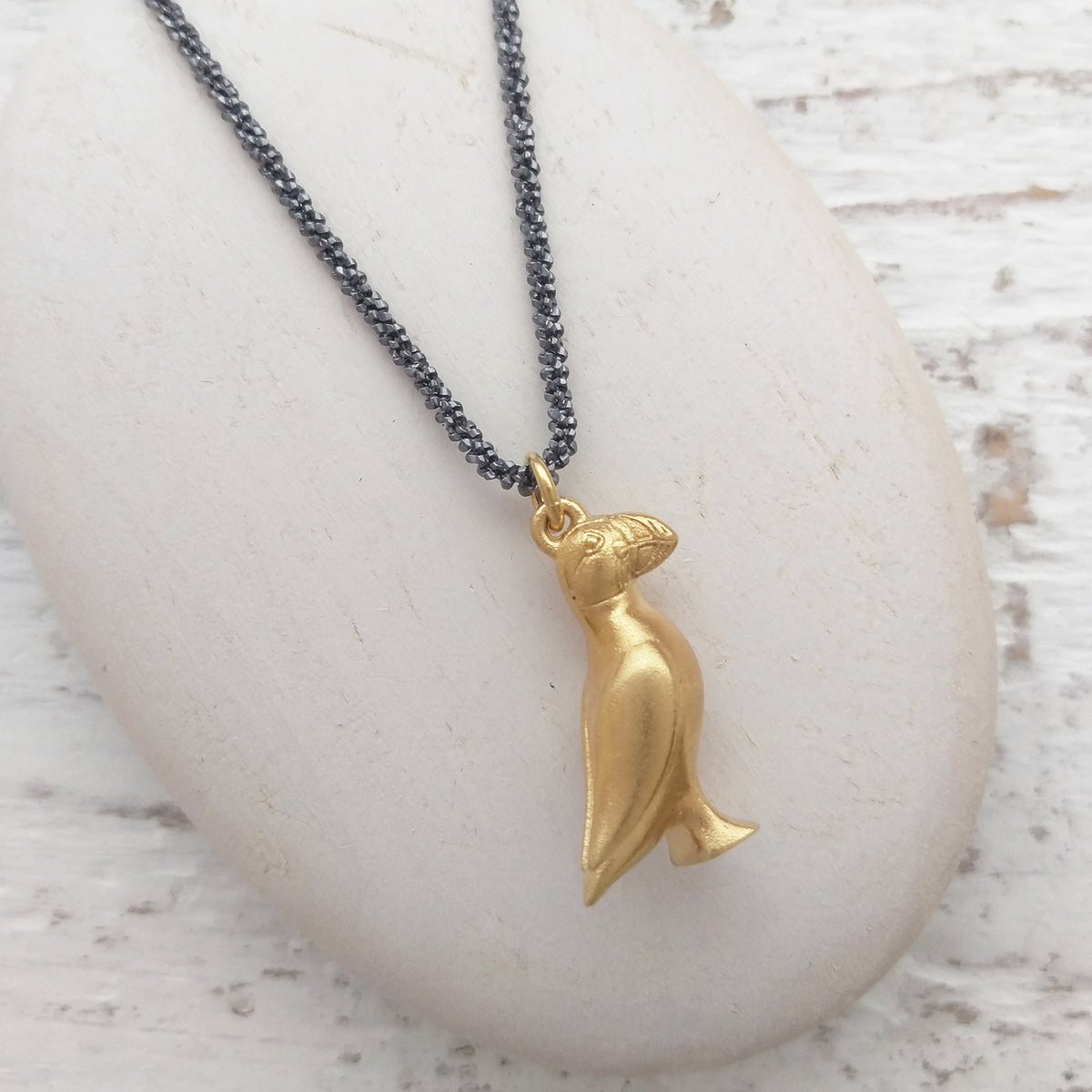 Golden Puffin Necklace