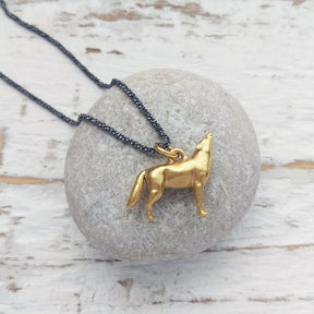 Golden Alpha Wolf Necklace