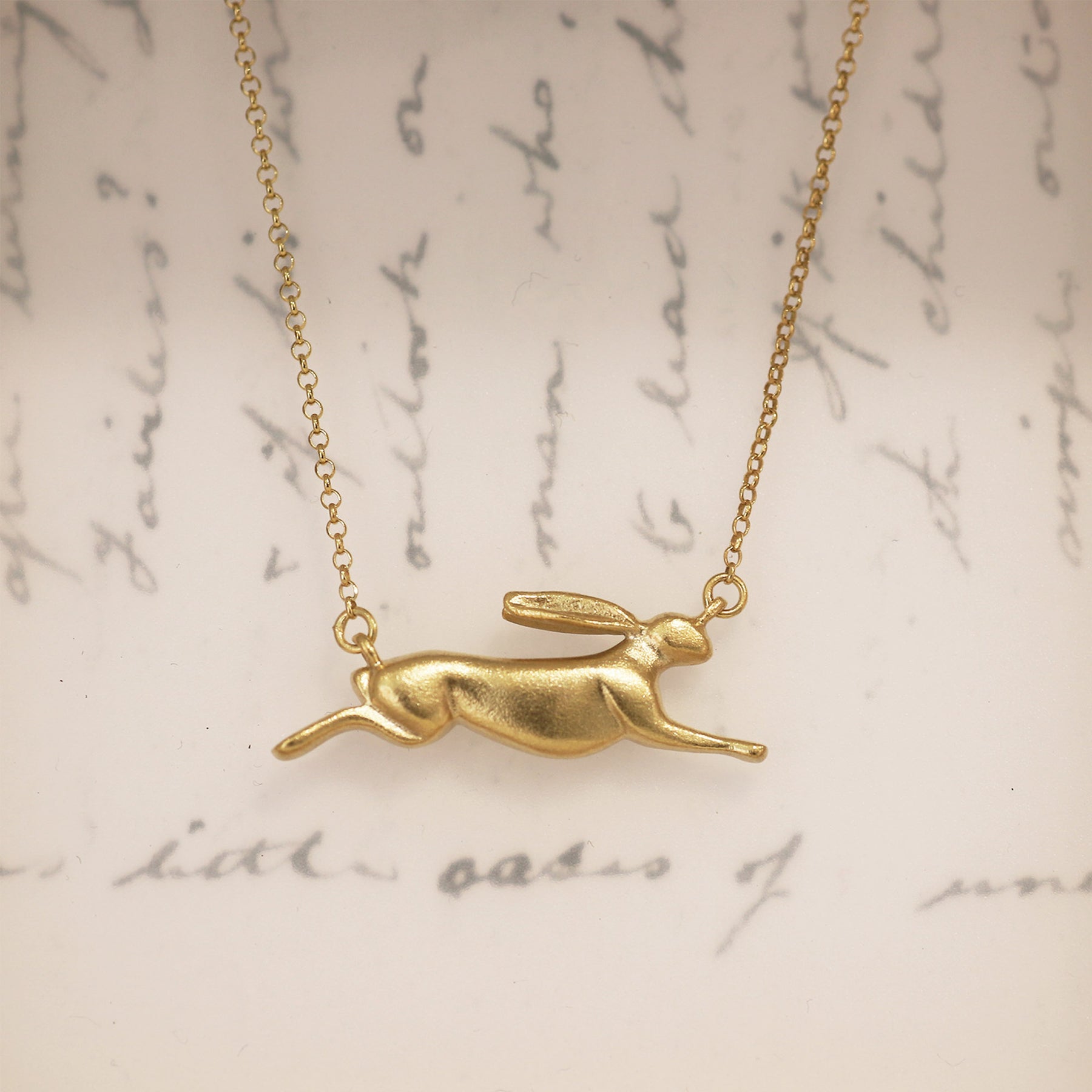 Bounding Hare Necklace