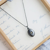 Midnight Pebble Heart Necklace