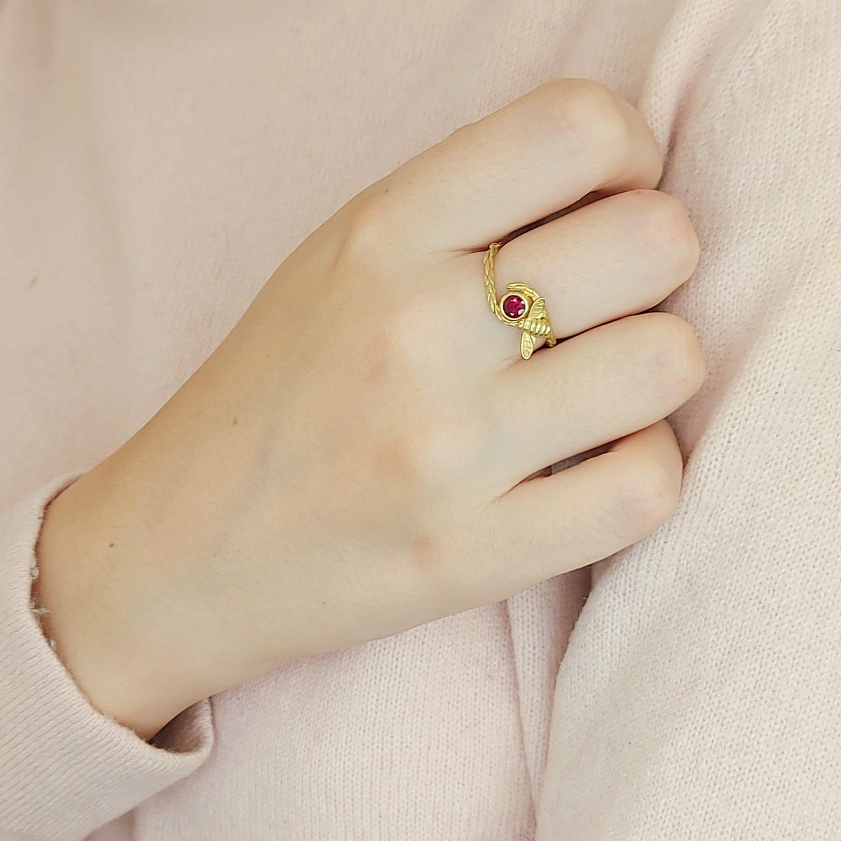 Ruby Pine Bee Ring