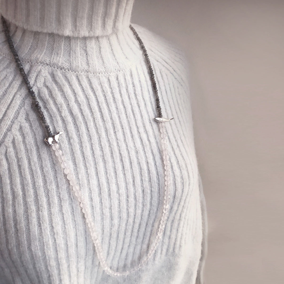 Bear and Whale Beaded Neckpiece