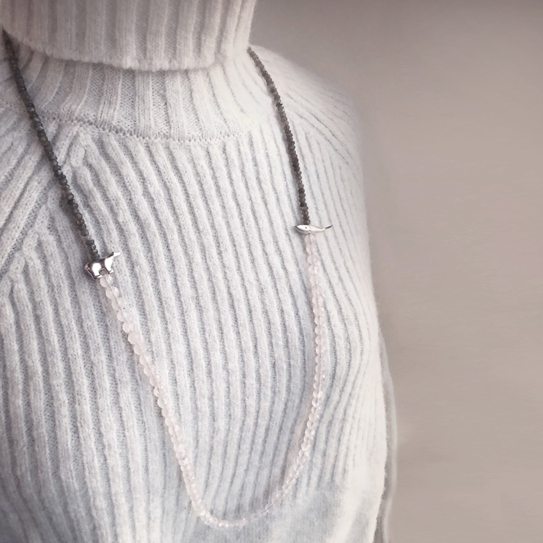 Bear and Whale Beaded Neckpiece