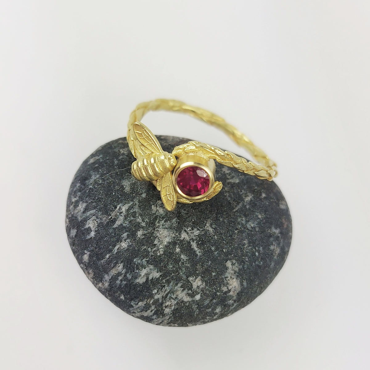 Ruby Pine Bee Ring