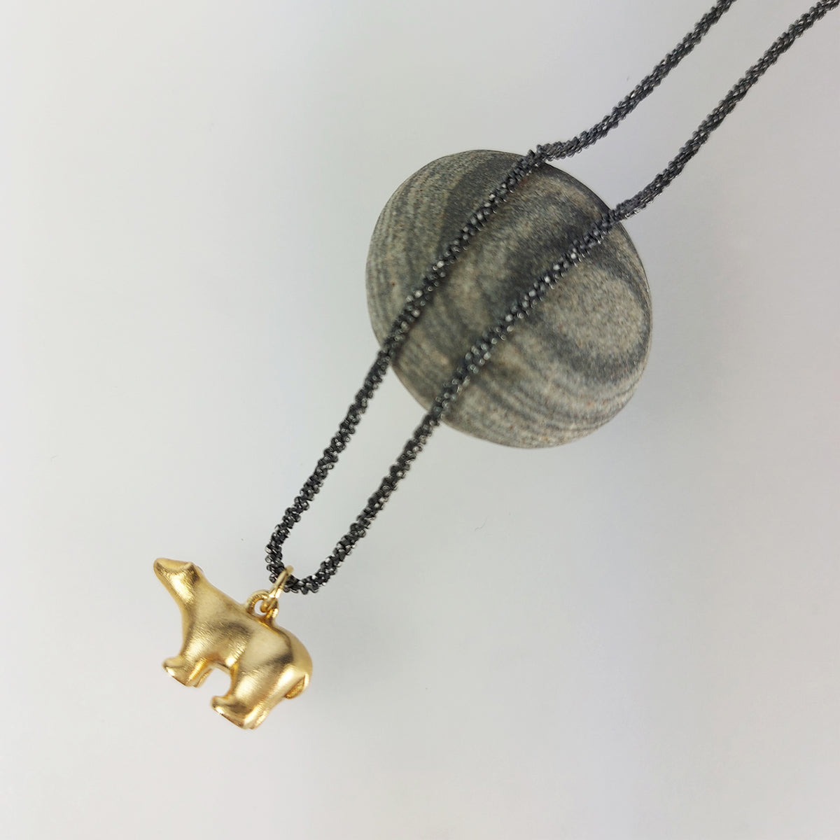 Golden Roaming Bear Necklace